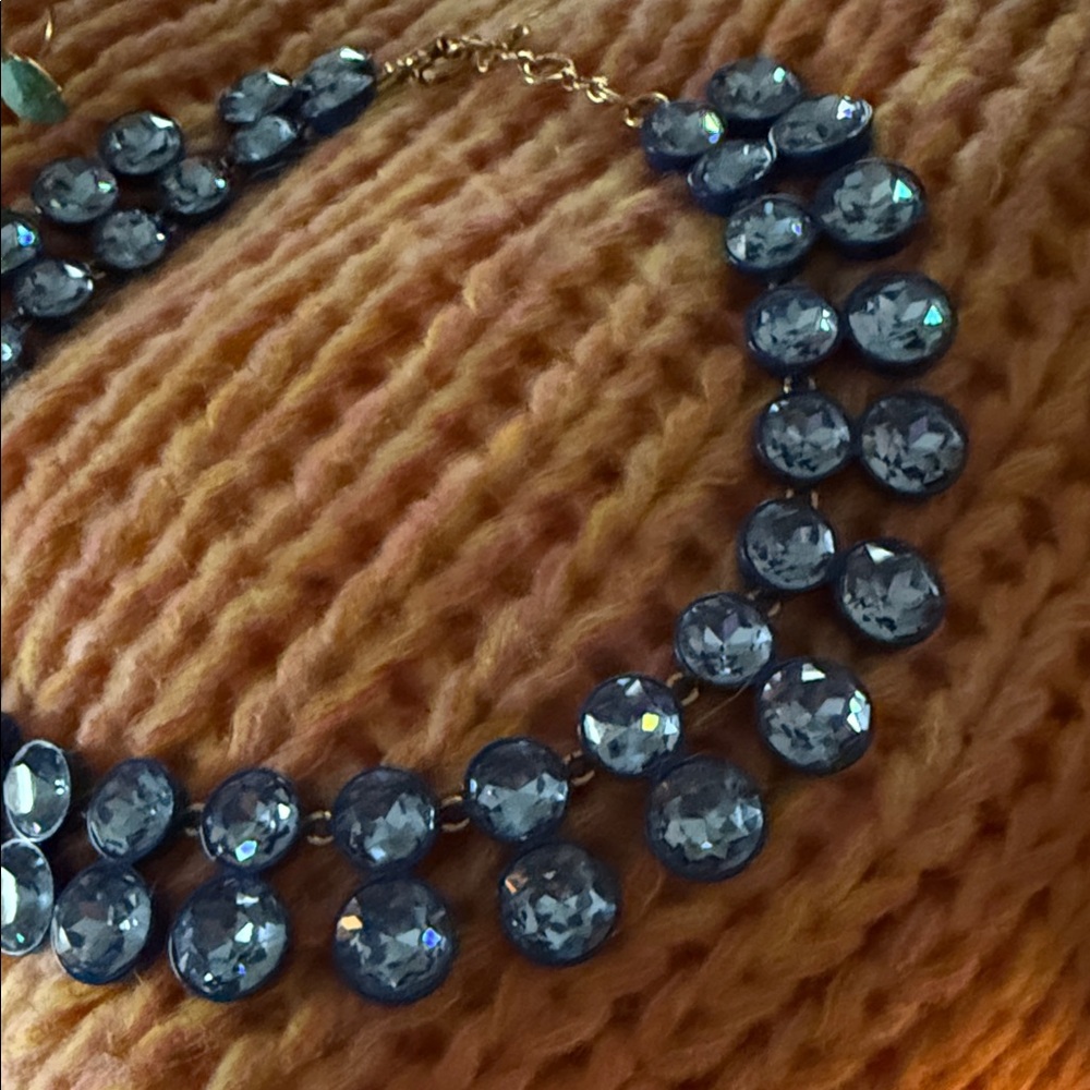 J. Crew Blue Brûlée Crystal Necklace - Picture 3 of 5